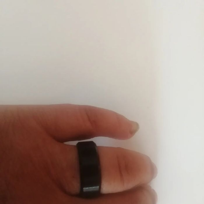 🌸Bague anneau noir acier inoxydable Taille 59 "Maty" 🌸 - photo numéro 3