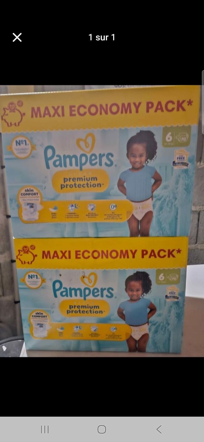 2 cartons taille 6 pampers