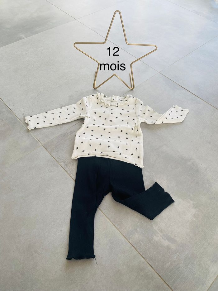 Ensemble Tee shirt manches longues et legging 12 mois kiabi