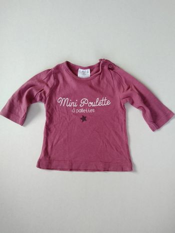tee shirt rose foncé fille kiabi 1 mois