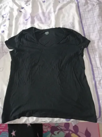 T-shirt manche courte Basic noir pour femme