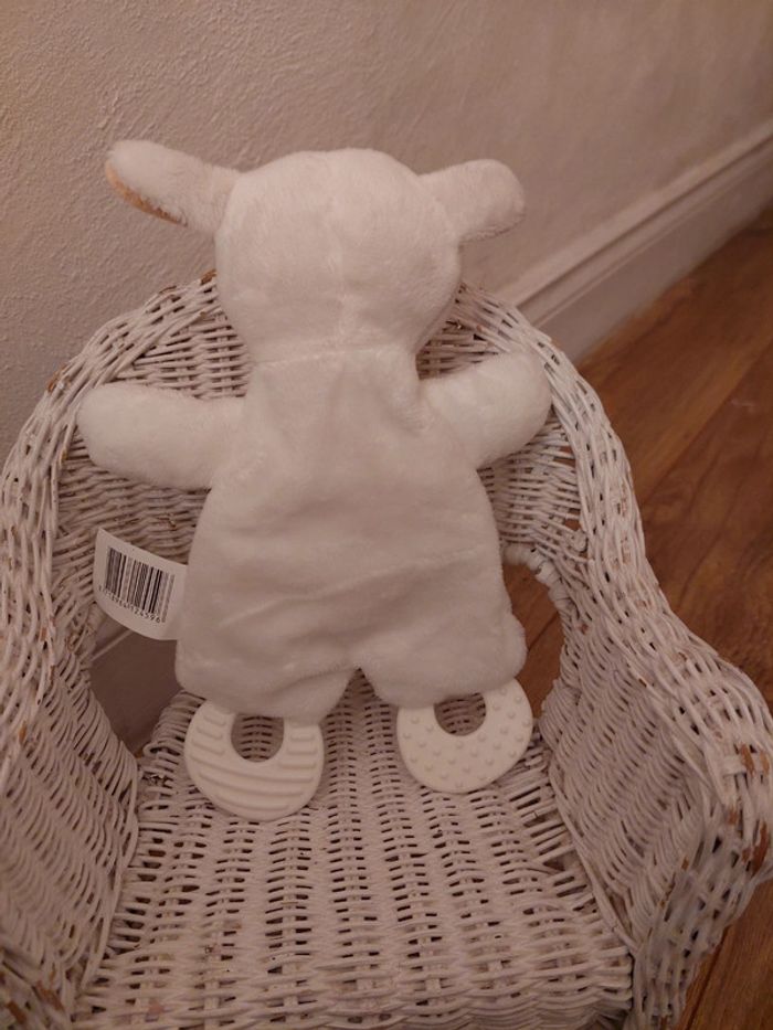 Doudou plat mouton blanc beige dentition Action - photo numéro 2