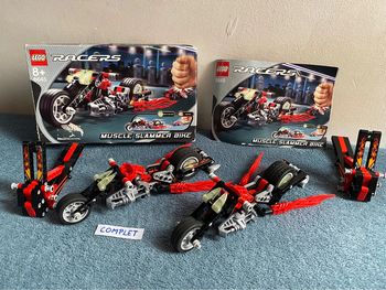 Lot de 2 lego 8645 racers power racers. Muscle slammer bike complète