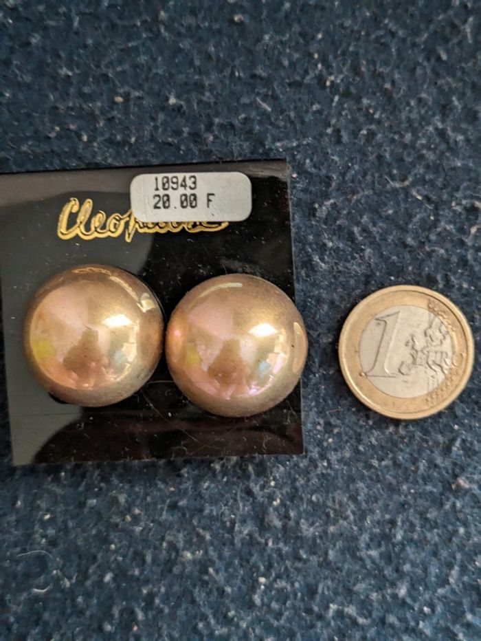 Boucles d'oreilles vintage en métal - photo numéro 3