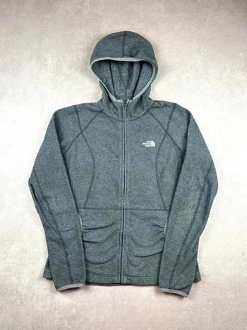 The North Face Hood Fleece Full Zip Retro Pile Jacket TNF Vest | Grey | Size M | Women #130
