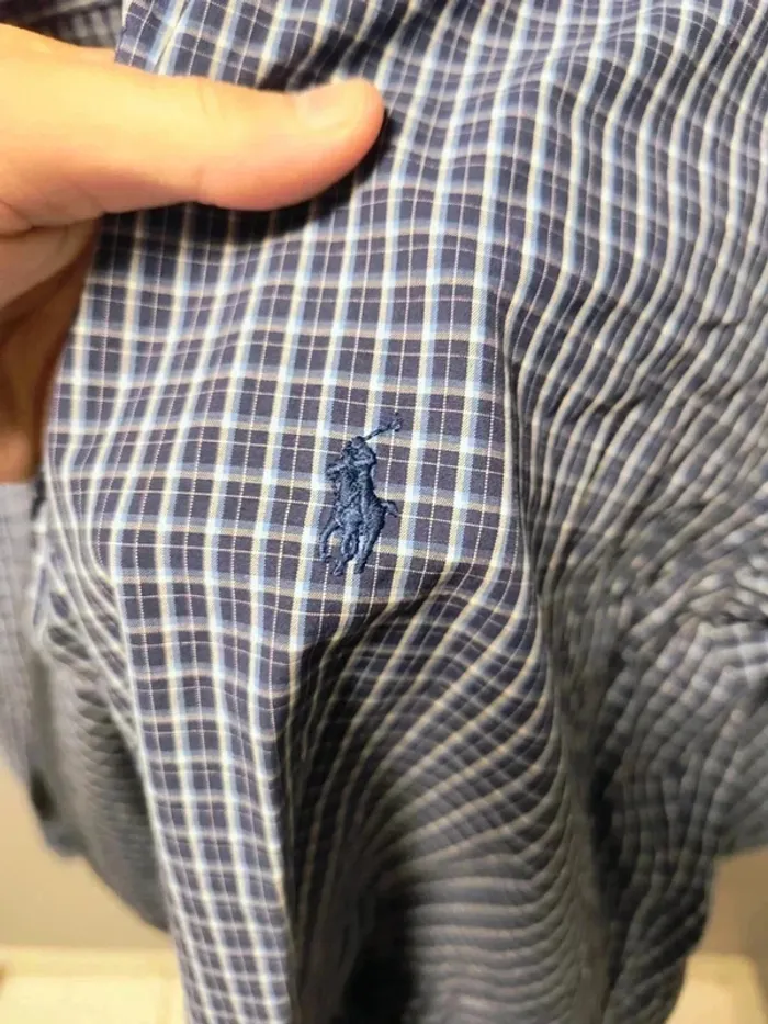 Chemise Ralph Lauren Blake à Carreaux Bleu Marine – Vintage Y2K - photo numéro 7