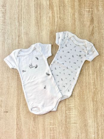 2 bodies manches courtes bébé fille