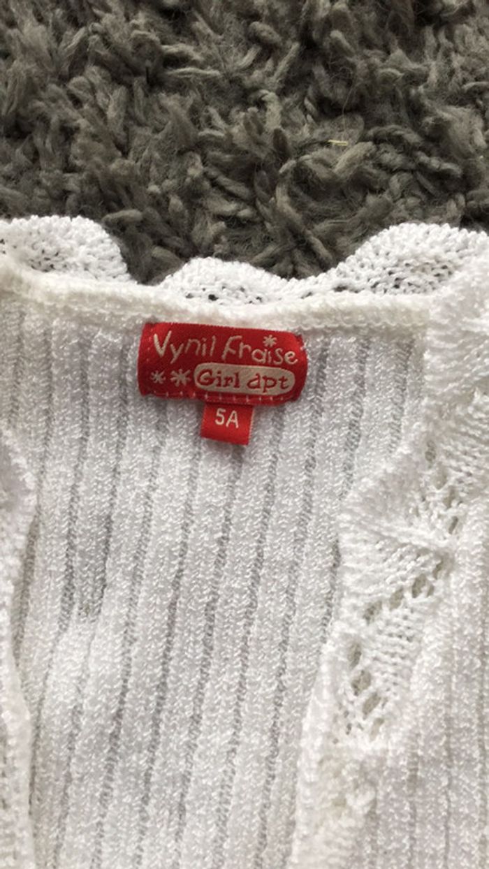 Gilet blanc 5 ans Vynil Fraise - photo numéro 4