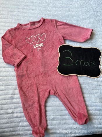 Pyjama velours Kiabi 3 mois