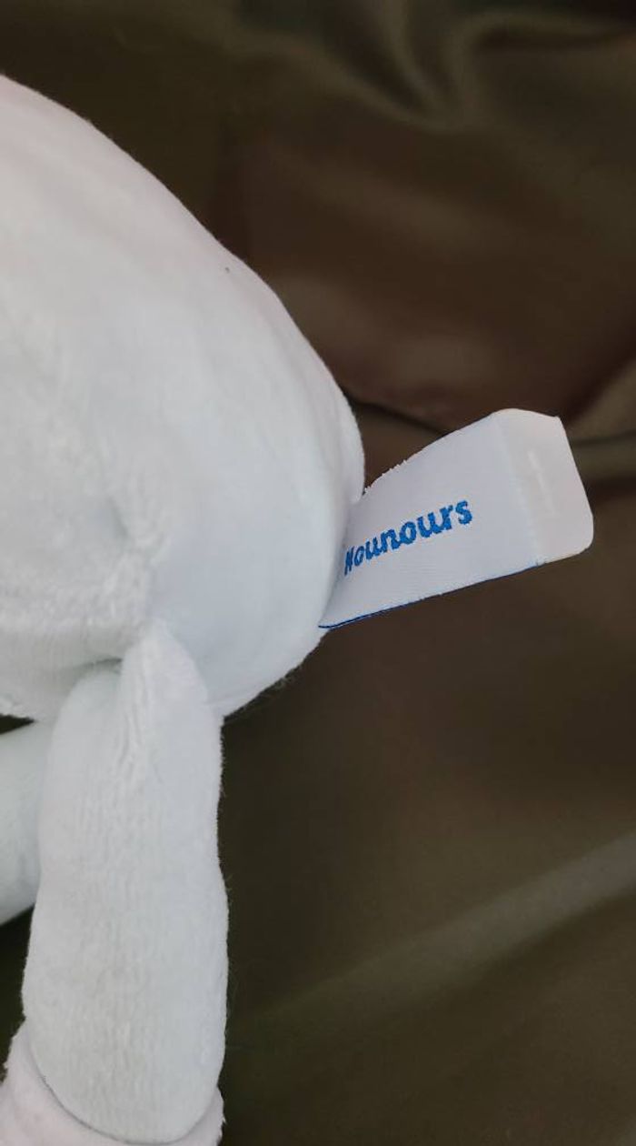 doudou peluche petit lapin bleu clair NOUNOURS - photo numéro 4