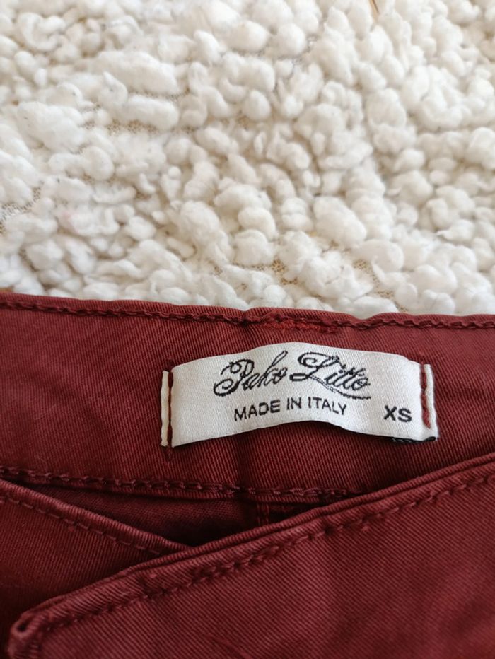 Pantalon bordeaux style chino – Pako litto – XS vintage italien elegant - photo numéro 2