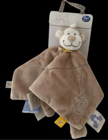 ❤️B4761 Doudou Plat Mouchoir NOUKIE'S Noukies Plat Singe Beige