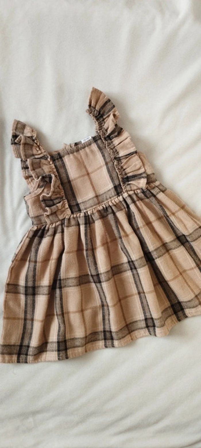 Robe beige rayée 12-18 MOIS