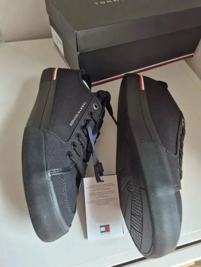 Tommy Hilfiger Baskets Vulcanisées Homme mixte Taille 40 Core Corporate Canvas Basses, Noir - photo numéro 5
