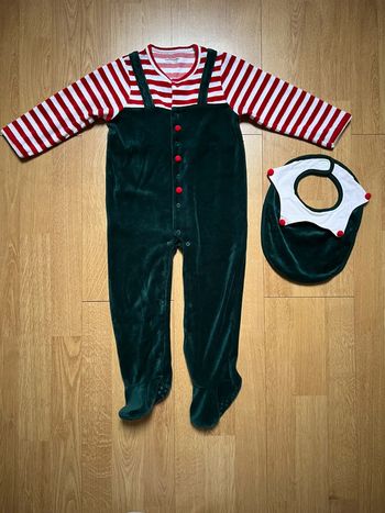 Pyjama velours lutin + bavoir