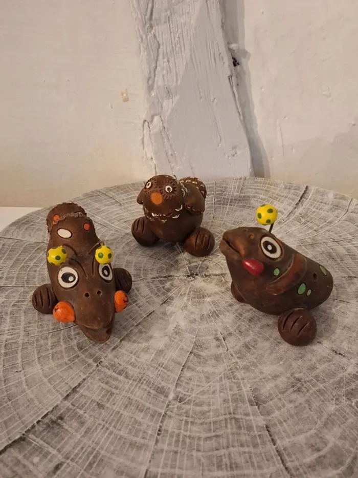 Sifflets vintage en terre cuite - Cuba