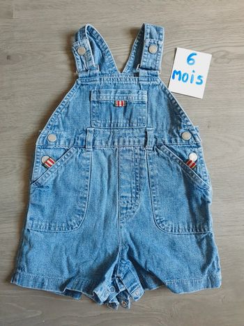 Salopette short en jean  6mois garçon