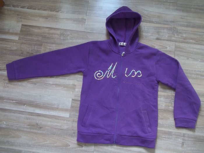 Gilet-sweat à capuche R&P "Miss" violet 12