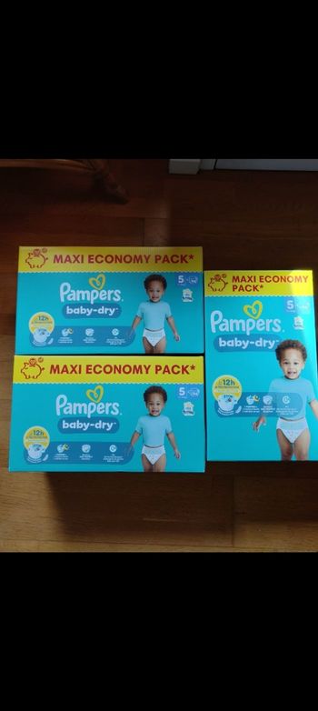 3 maxis economy packs Pampers baby dry taille 5