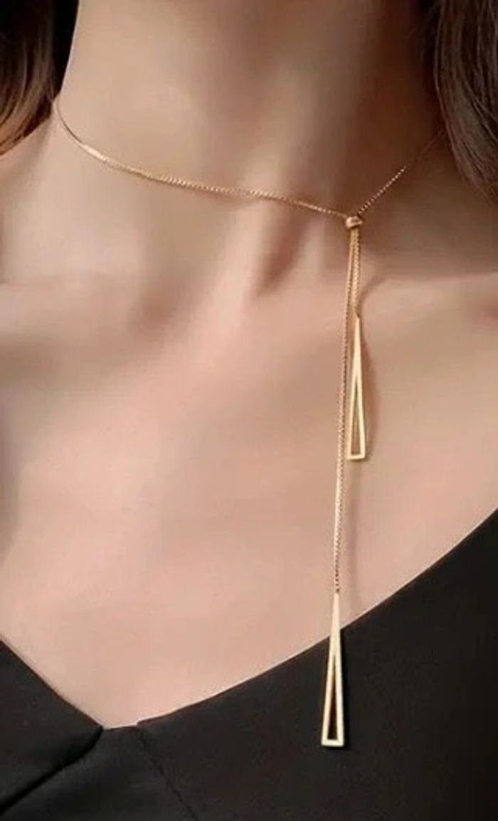 Superbe collier géométrique plaqué or - photo numéro 2