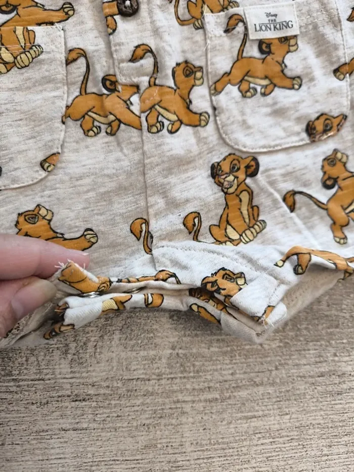 Combishort débardeur garçon 6 mois Disney Simba - photo numéro 3
