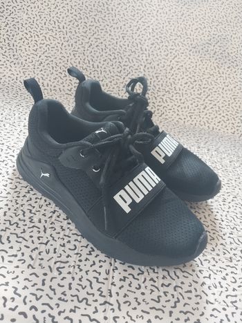 baskets puma noires taille 33 enfant mixte sport softfoam confort