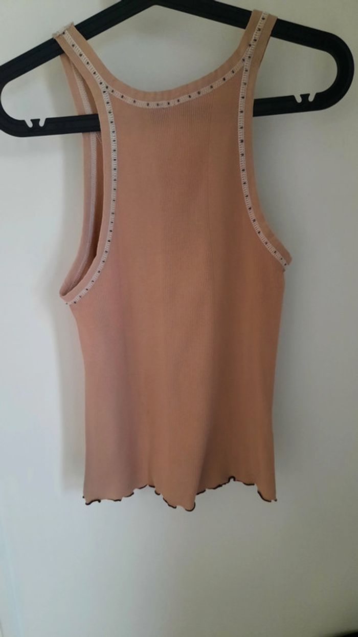 Débardeur beige & noir Taille L - photo numéro 2