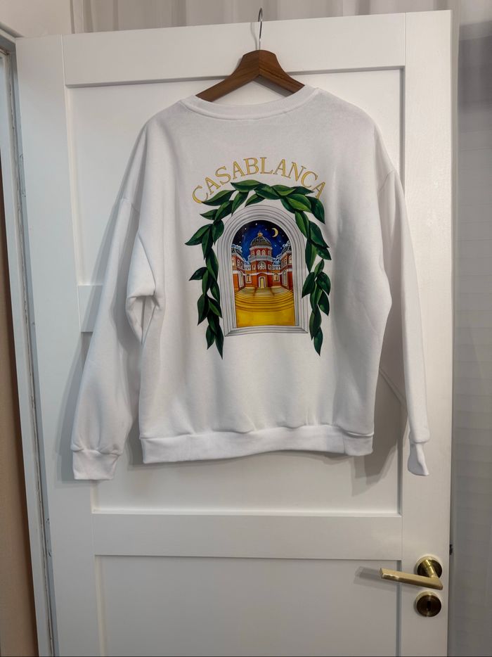 Sweat-shirt à manches longues blanc, imprimé Casablanca - photo numéro 2