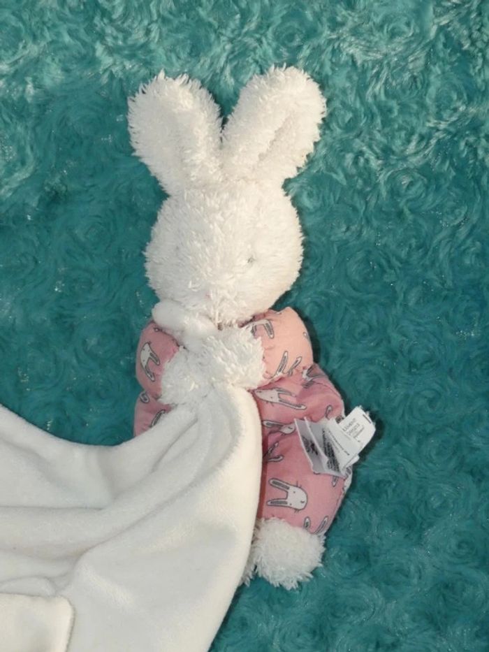 Doudou lapin couverture rose blanc cassé Jellycat 🐰tbe - photo numéro 2
