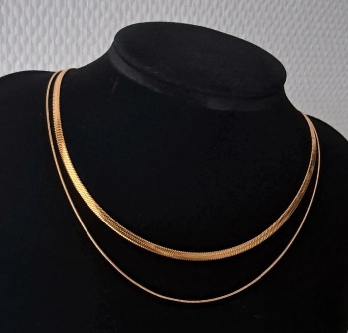 Parure maille serpent double collier bracelet - photo numéro 2