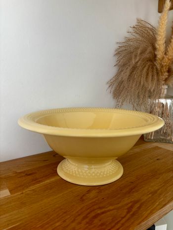 Très belle coupe à fruits Geneviève Lethu grain de riz jaune