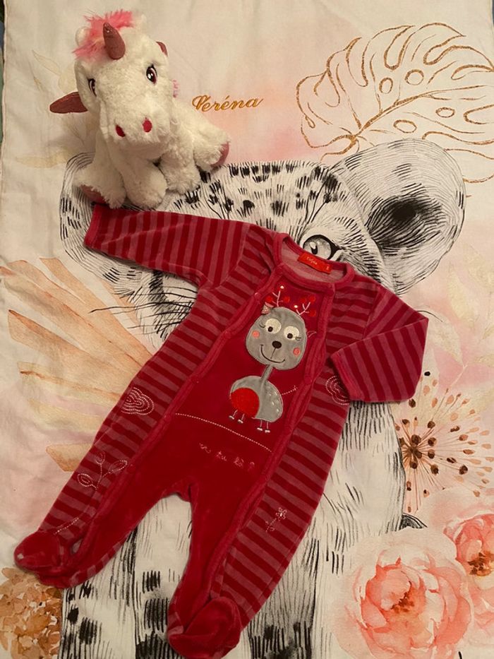Pyjama velours, taille 3 mois, marque Tissaia.