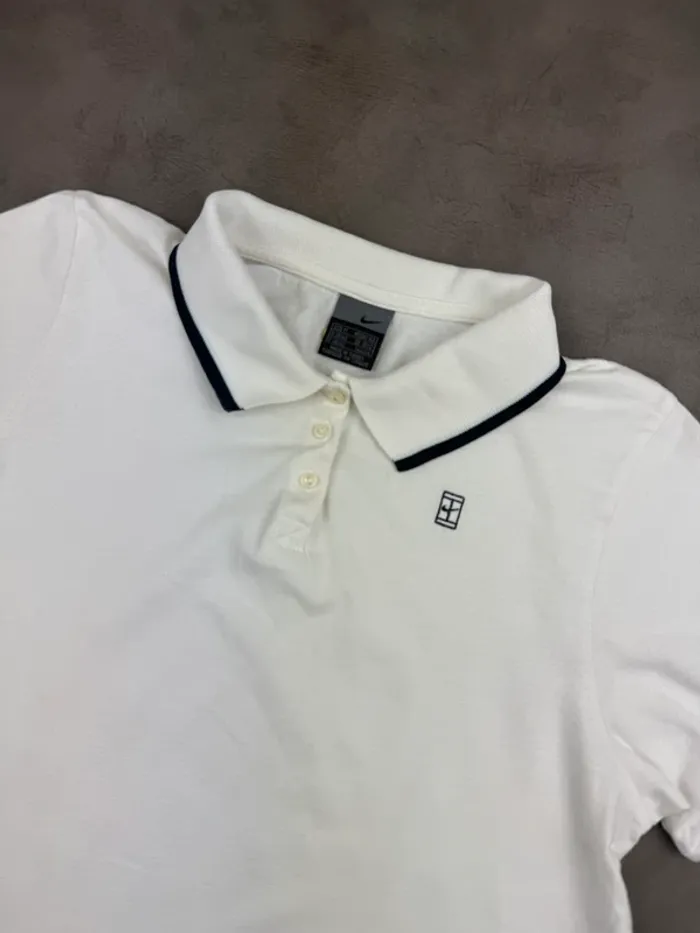 Polo Nike Court Tennis Vintage 90’s Blanc Taille M - photo numéro 3