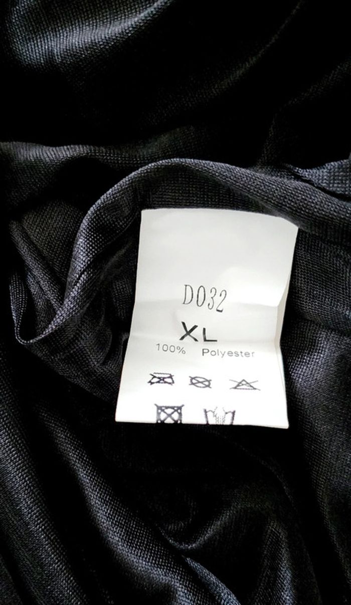 Robe sans manches velours doublée sequins et plumes noire taille XL Mango - photo numéro 4