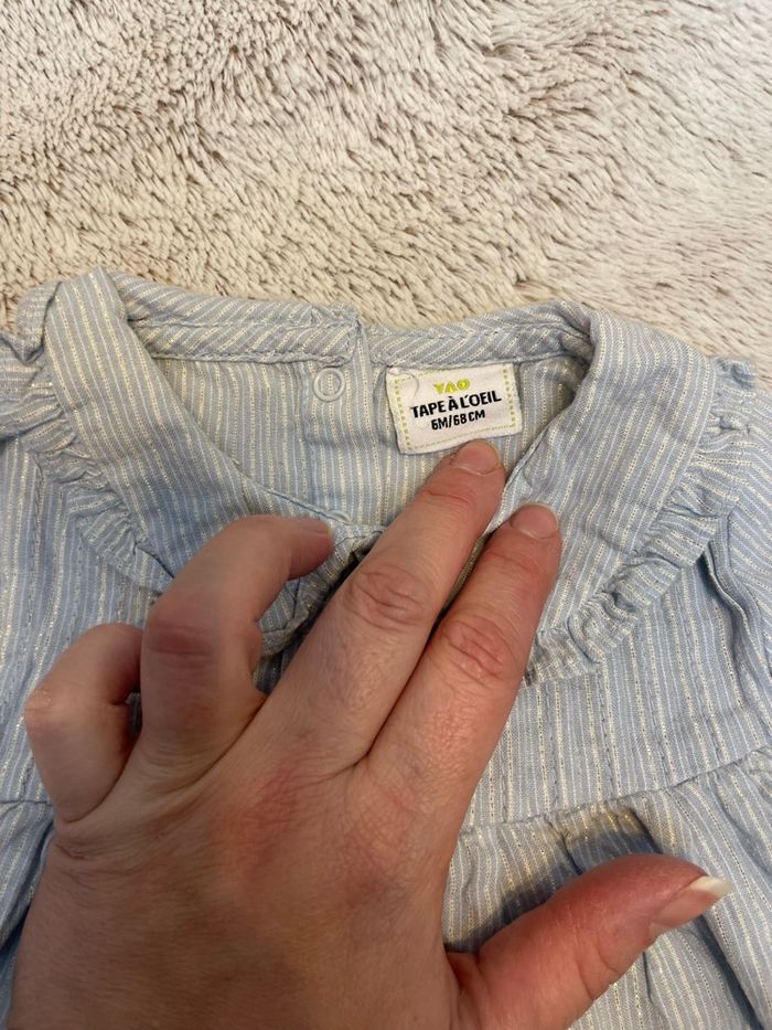 Blouse bleu ciel à rayures - Tape à l’œil - photo numéro 5