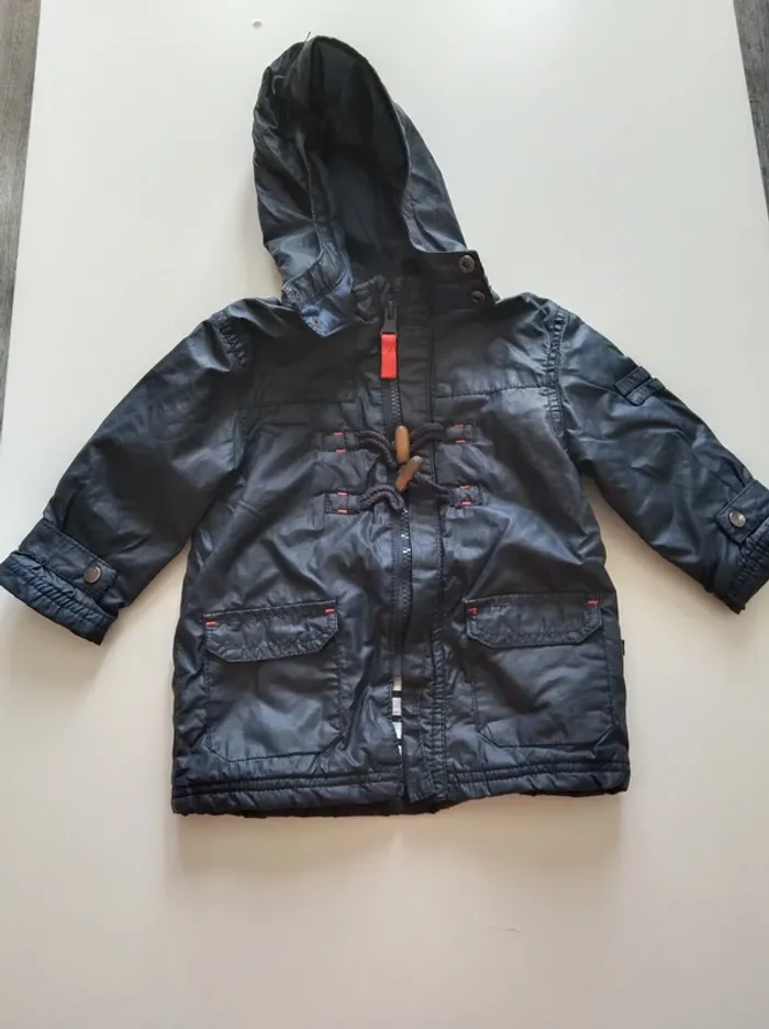 manteau parka avec capuche mi-saison okaidi garcon 12 mois