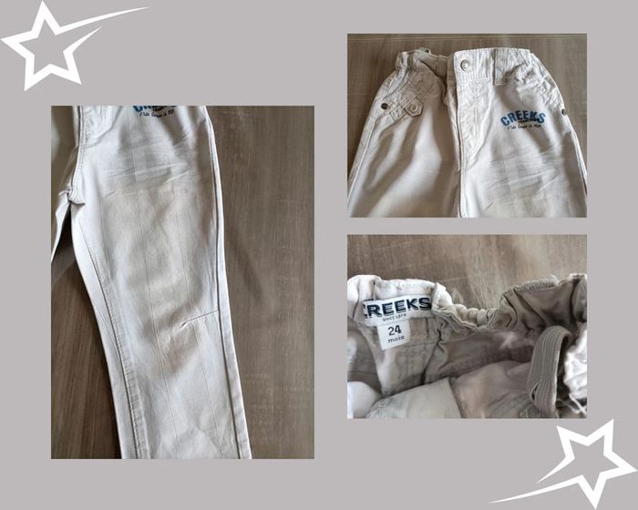 Pantalon léger Creeks gris/beige 24 mois - photo numéro 2