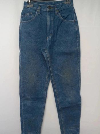 Jeans taille haute Lee vintage bleu foncé en coton