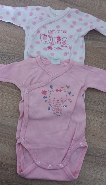 Lot de 2 body manche longue Taille 1 mois