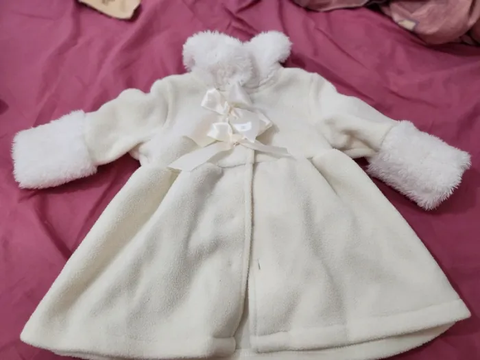 Lot manteau bebe fille rose et beige