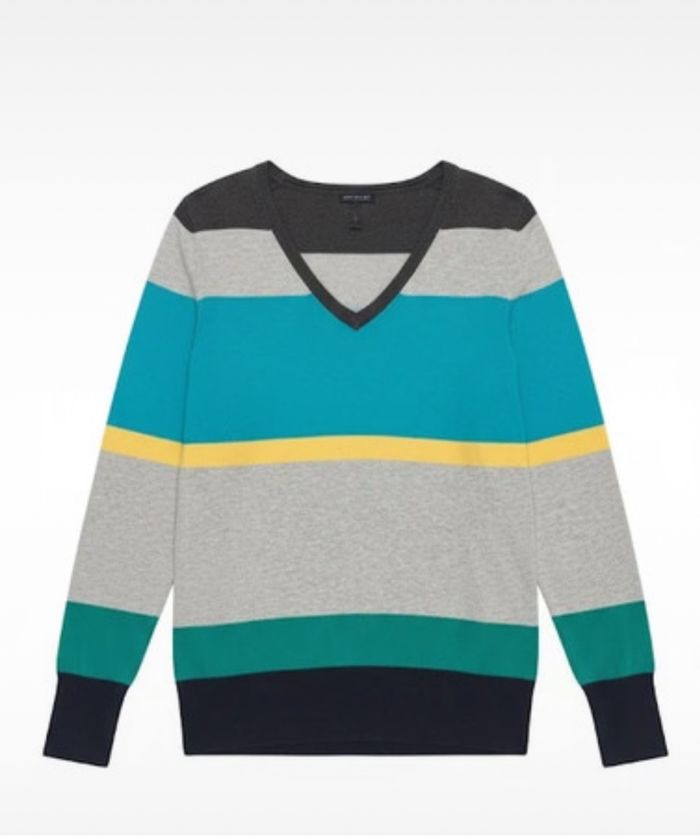 Pull Col V tommy hilfiger  - Rayures Multicolores - Taille S