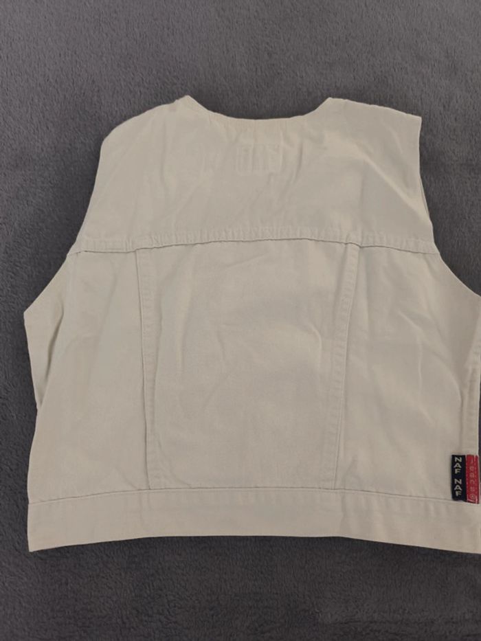 Veste sans manche débardeur vintage en jean Naf naf - photo numéro 2