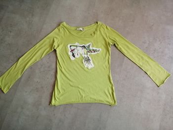 Top manches longues Zara vert anis Taille M