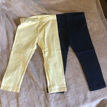 Lot de 2 leggings courts marine et jaune