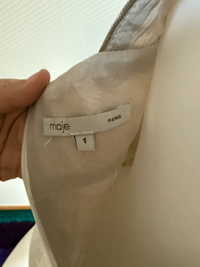 Robe blanc cassé MAJE taille 1 en très bon état - photo numéro 6