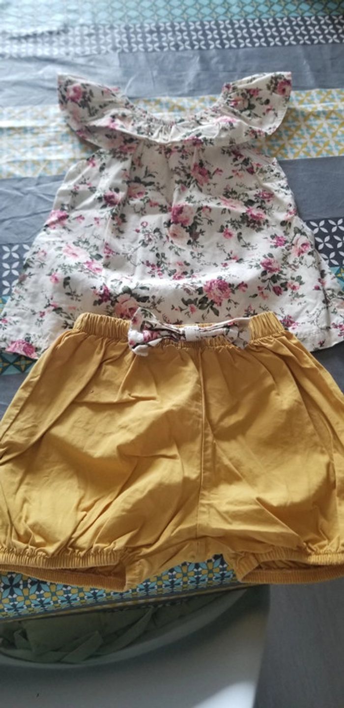 Ensemble bloomer et gaut fleuri 18 mois - photo numéro 2