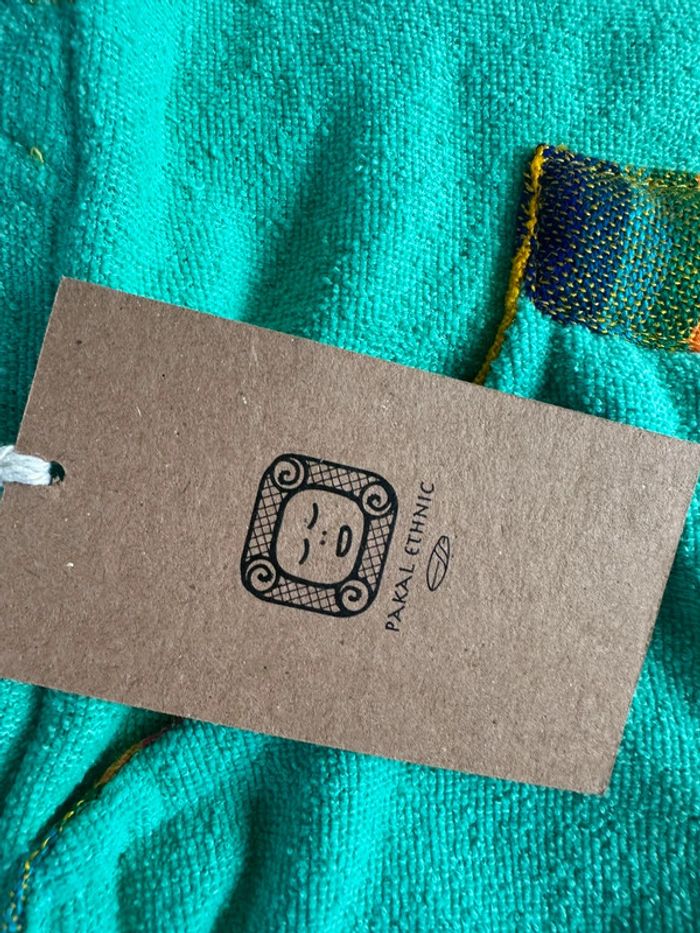 Poncho de bain éponge vert Pakal Ethnic taille 0-3 ans - photo numéro 4