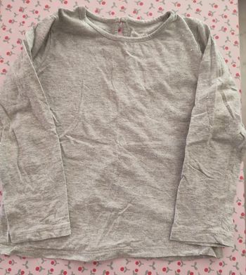 Haut manches longues fille à paillettes 5-6 ans / Monoprix