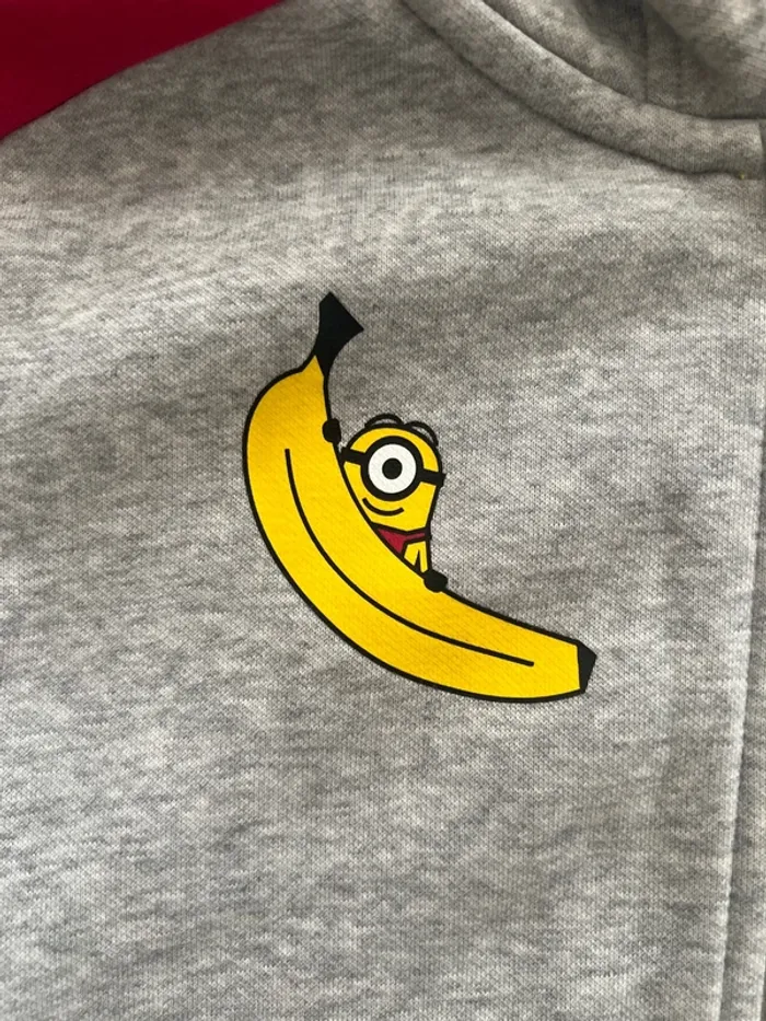 Sweat fille puma minions 12 ans gris et rose très bon état - photo numéro 3