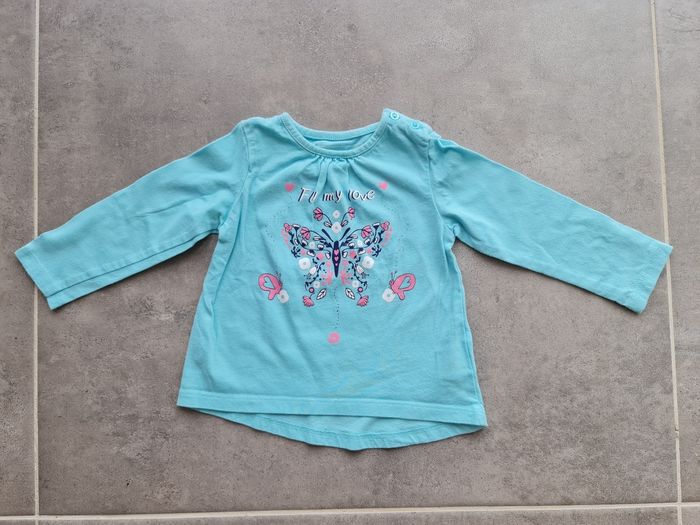 Tee shirt in extenso 9 mois bleu